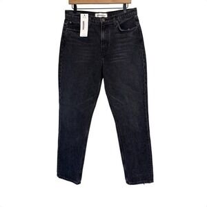 Reformation Julia High Cigarette Jeans Black Pacific Wash Size 30